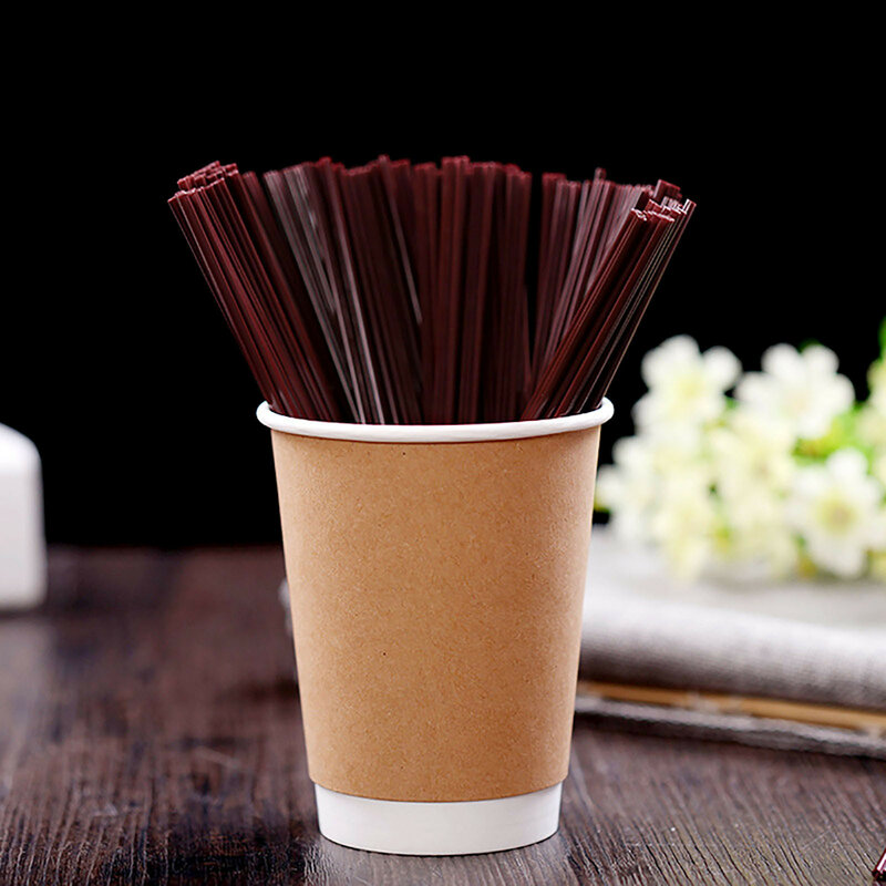 100pcs/bag Three-Hole Disposable Coffee Straws Solid Color Milk Tea Plastic Straw Stirring Rod For Party Bar Dual-Use Straws