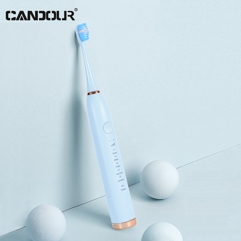 CANDOUR – brosse à dents électrique sonique 5138, brosse à dents intelligente, automatique, Ultra sonique, USB, Rechargeable rapidement, étanche, pour adultes