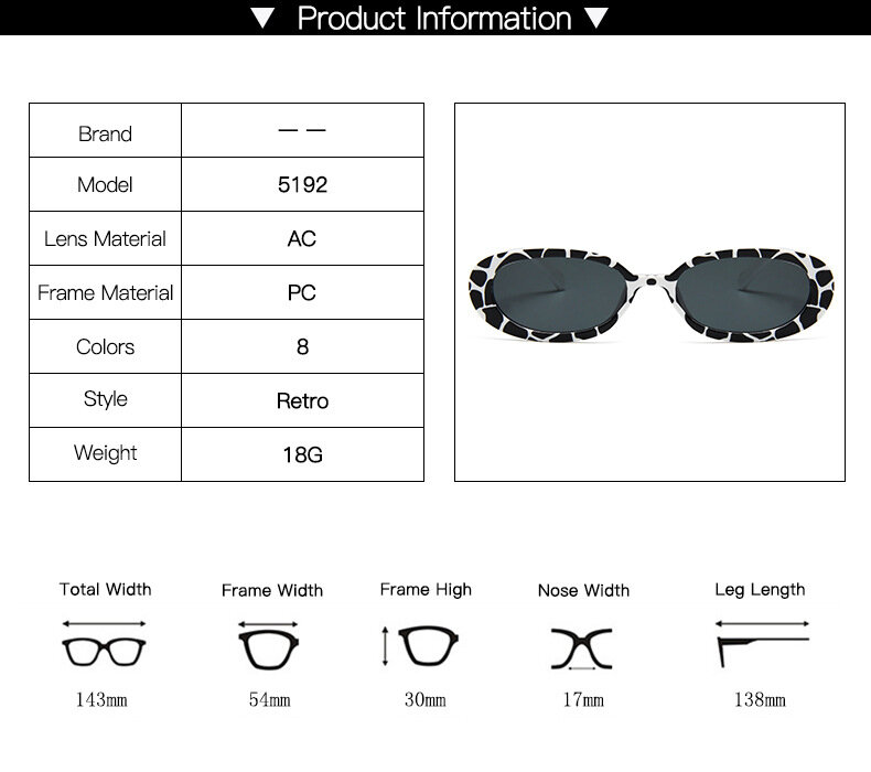 2020 óculos de proteção óculos de Kurt Cobain oval óculos de sol branco preto das senhoras quentes da moda retro Vintage óculos de sol Das Mulheres óculos UV