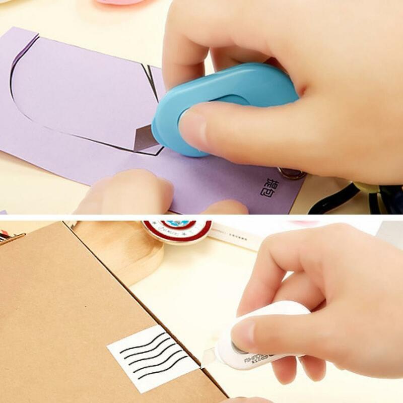 3 pçs adorável cor mini utilitário portátil faca de papel papelaria lâmina escritório papel navalha corte m5e0