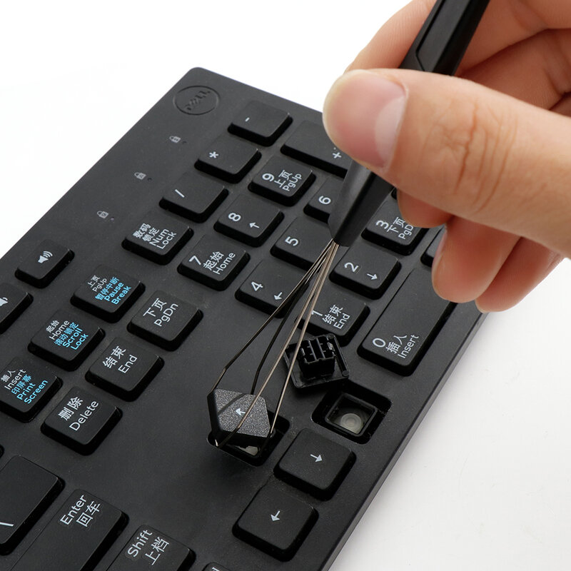 1pc útil keycap chave do teclado extrator removedor com descarga ferramenta de limpeza de aço keycap starter teclado pó mais limpo auxílio