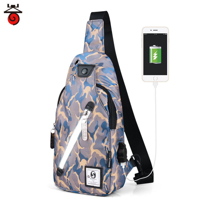 SenkeyStyle-Mochila pequeña de hombro para mujer, bolso de pecho de alta calidad, bolsas cruzadas con carga USB, resistente al agua
