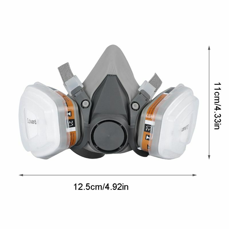 Masque à gaz de poussière de cartouche filtrante de charbon actif de demi-visage Durable confortable de haute qualité pour l'ensemble de lunettes d'oeil de respirateur