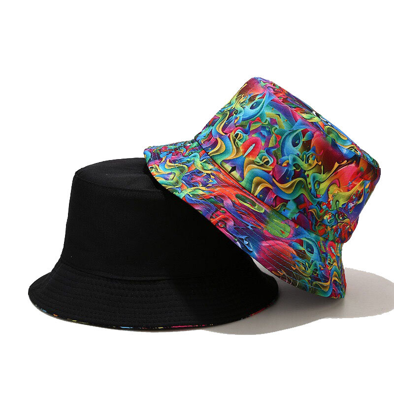 Pajarita de personalidad-dye Graffiti sombrero con forma de cubo par 