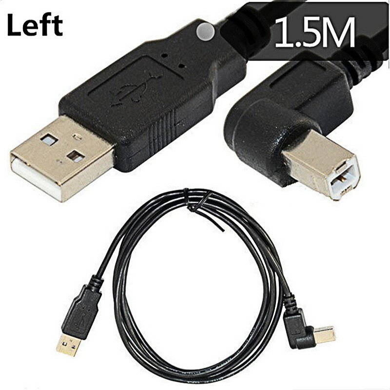 USB 2.0 A Laki-laki Ke USB B Laki-laki Tipe B BM Atas & Bawah & Kanan & Kiri Pemindai Printer Sudut 90 Derajat Kabel 50Cm 150Cm BM Kabel Miring