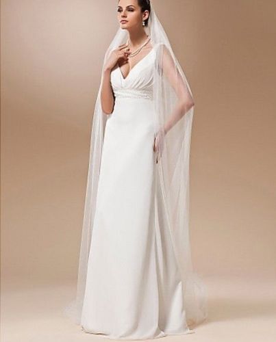New White Ivory 1T 2M Wedding Bridal Long Veil Cathedral With Comb 2021