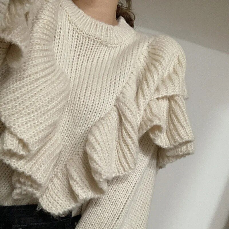 2020 New Spring Korean Style Loose Sweater Women Solid Knitted Pullovers Winter Warm Sweaters Plus Size Pull Femme