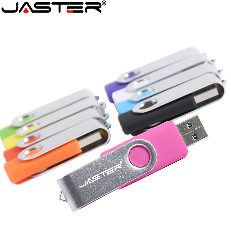 JASTER Hot sale usb 2.0 4GB 8GB 16GB 32GB 64GB metal swivel easy External storage usb flash sticks pen drive gift usb