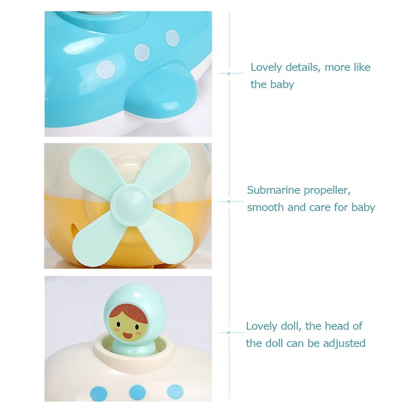 Dziecko łazienka basen zagraj w łazienka interaktywna woda w sprayu zabawki plażowe Cartoon Submarine Baby Shower wiosna nakręcana zabawka