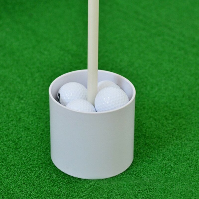 Tasse de trou de golf en plastique blanc, anciers de sensation de golf, entraînement dans la cour et le jardin, entraînement dans l'arrière-cour, aides à l'entraînement de golf Putting Putter