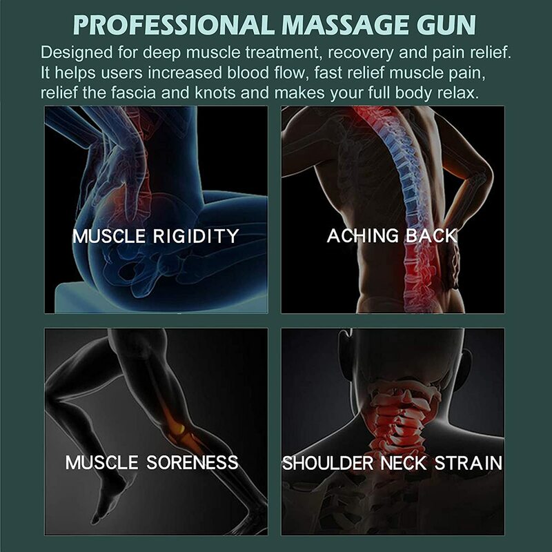 Lcd mini fascia arma portátil usb recarregável massagem arma relaxamento muscular portátil equipamentos de fitness massageador