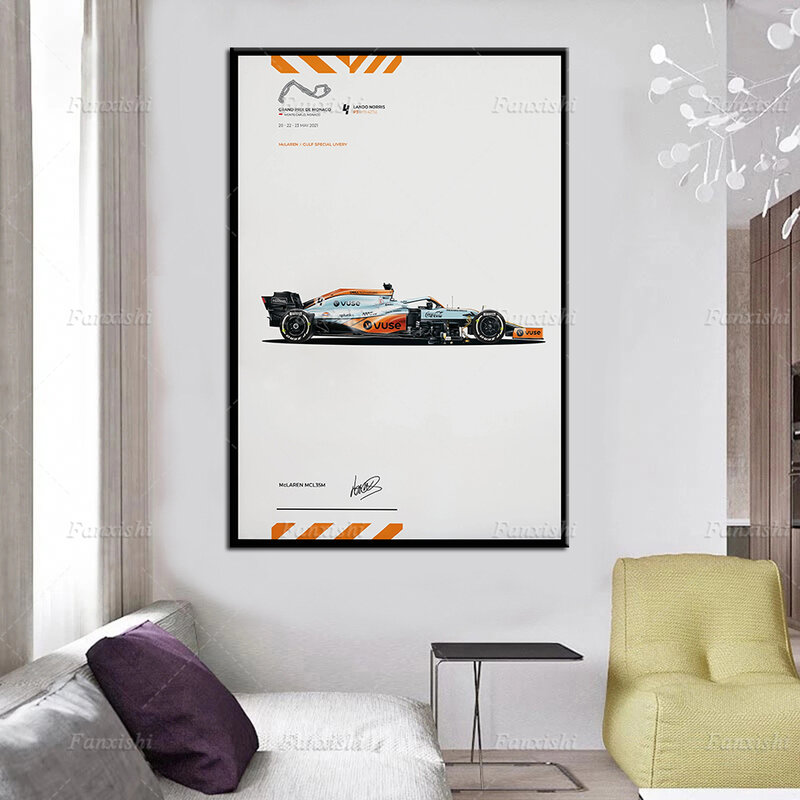 F1 Car MCL35M molo Lando norris-legends F1 Poster Wall Art Canvas Painting Hd Prints immagini modulari Living Room Decor Gift