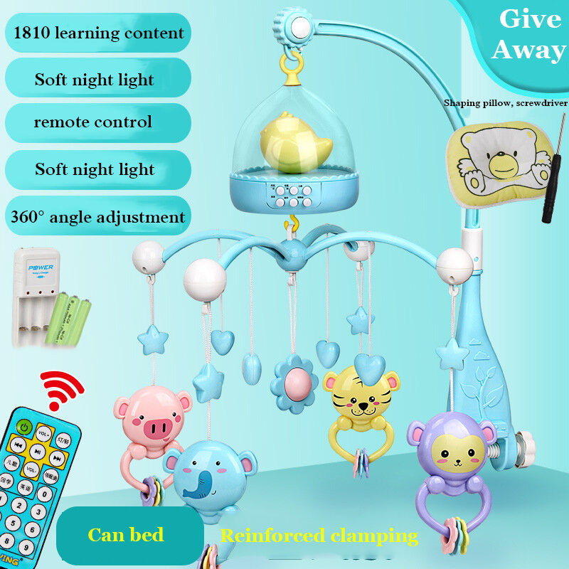 NEUE Baby Krippe Remote Handys Rasseln Musik Pädagogisches Spielzeug Rotierenden Bett Glocke Nachtlicht Rotation Karussell Cots 0-12M neugeborene