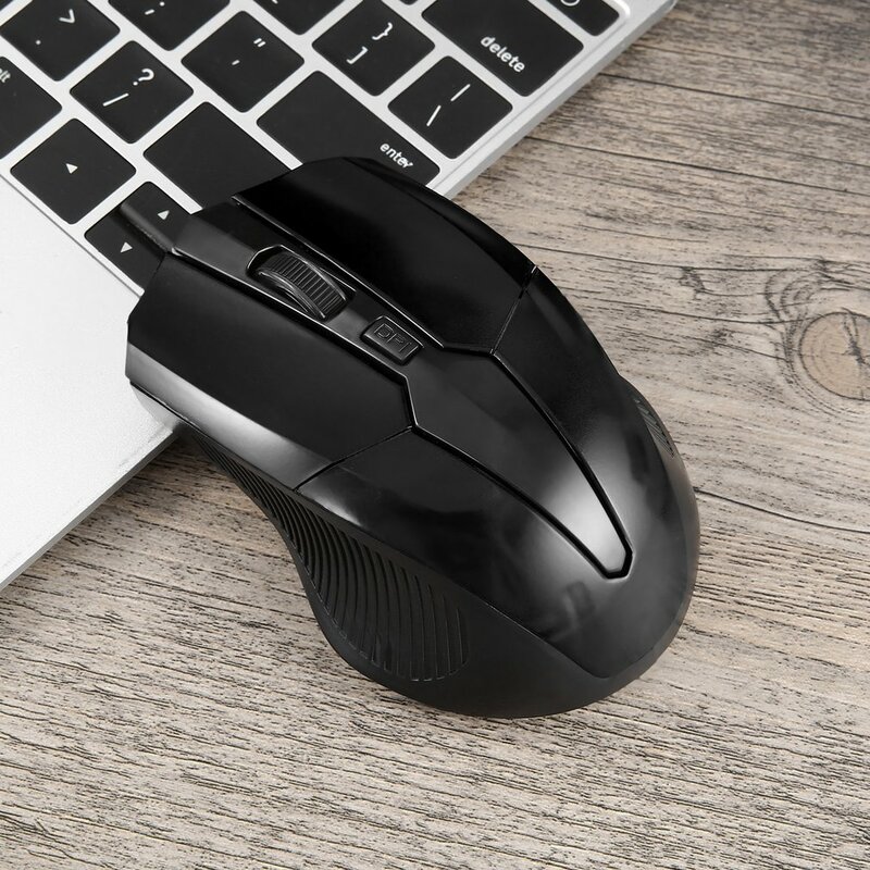 ماوس ضوئي لاسلكي جديد 2.4 جيجاهرتز الفئران مع جهاز استقبال USB 2.0 مدمج للكمبيوتر المحمول تصميم مريح ماوس ألعاب
