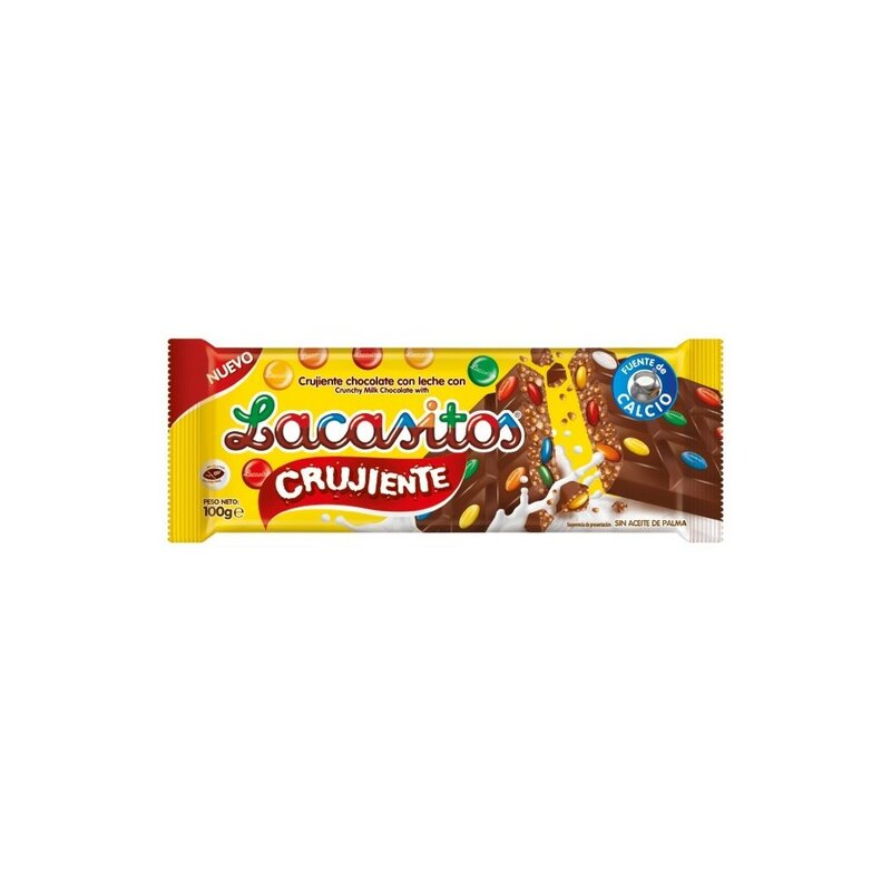 Tablet Knusprig Schokolade milch mit Lacasitos 100 gr