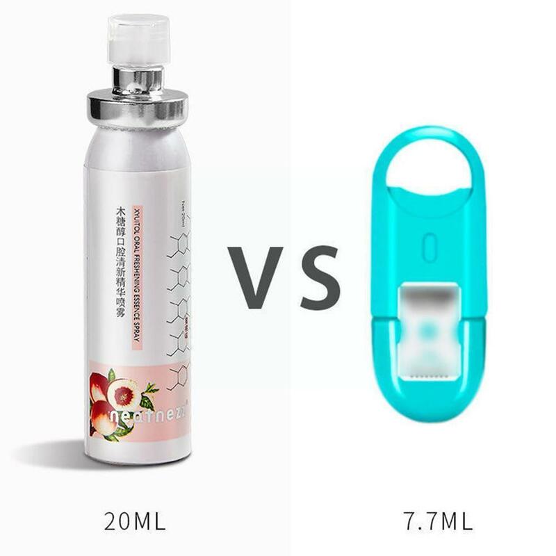 Spray ambientador de aliento portátil para hombre y mujer, aroma a miel, melocotón y menta, besándose espray de boca de limpieza, 20mL