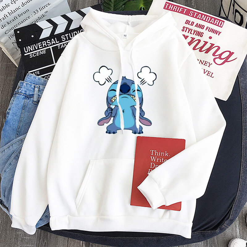 Autumn Thick Cartoon Loose Hoodies Sweatshirt Women Printed Casual Hooded Pullover Female Thicken Coat