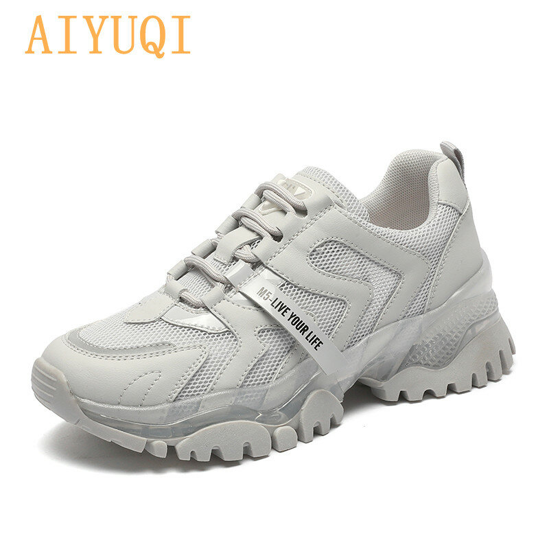 Женские сетчатые кроссовки AIYUQI, повседневная обувь на платформе, корейский стиль, для студенток, лето 2021