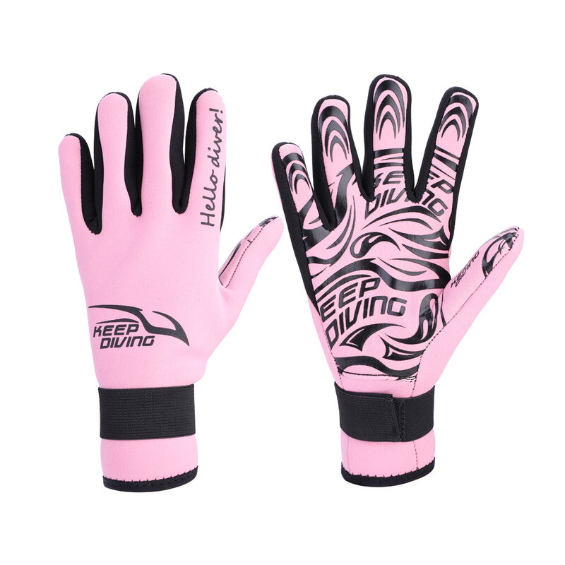 Przechowywać nurkowanie 2MM ciepłe rękawice z neoprenu pływanie nurkowanie z rurką rękawice sprzęt (różowo-s) DivingKeepKeep