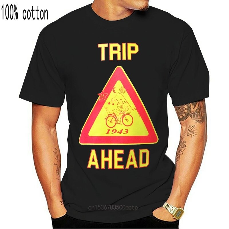 New Trip T-Shirt UV Blacklight Festival Psychedelic Trance Goa Hofmann Bicycle Psy