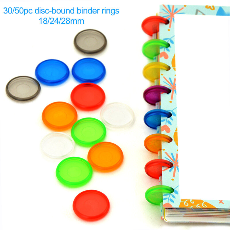 Fromthenon Warna Lembaran Plastik Transparan Disc-Bound Binder Cincin Scrapbooking Perencana Ring Binder untuk Jamur Lubang Notebook