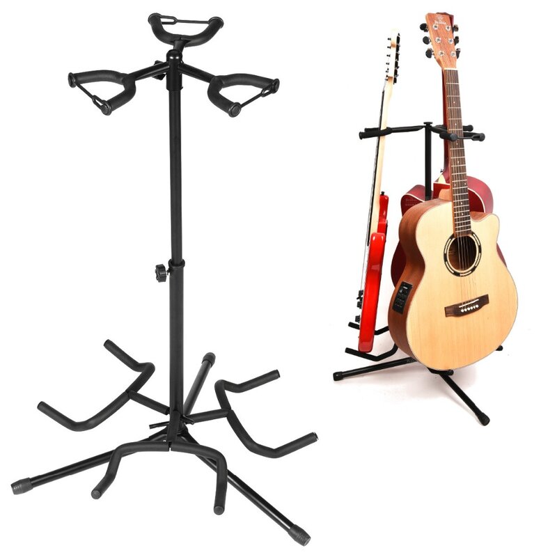 Przenośny uniwersalny stojak na gitarę czarny składany statyw stojak akustyczny klasyczny elektryczny stojak na gitarę basową wielofunkcyjny
