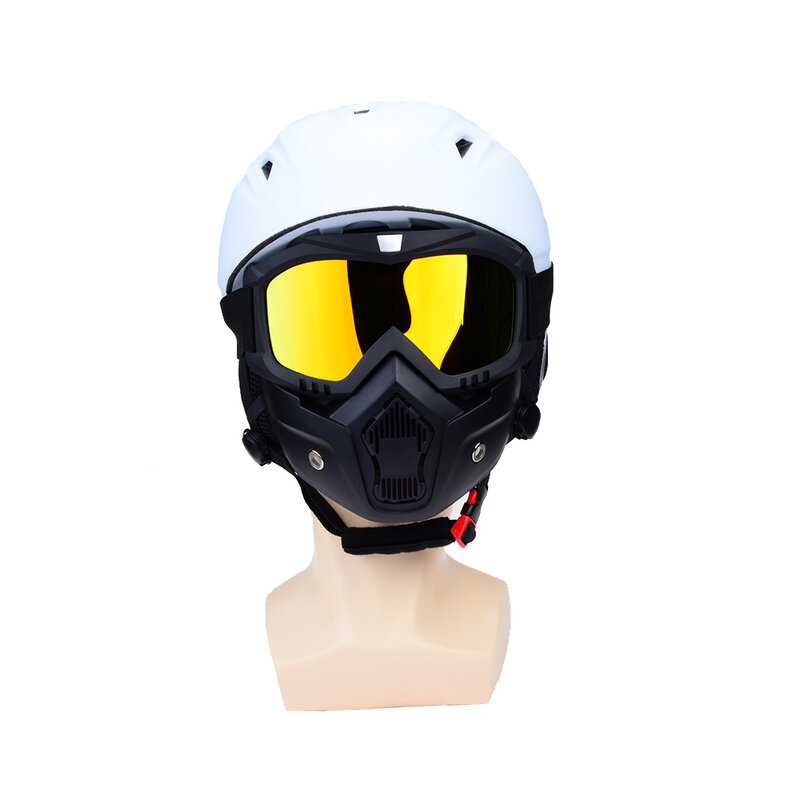 Maschera da Snowboard da sci Unisex maschera da sci per motoslitta occhiali protettivi da Motocross antivento occhiali di sicurezza con filtro bocca