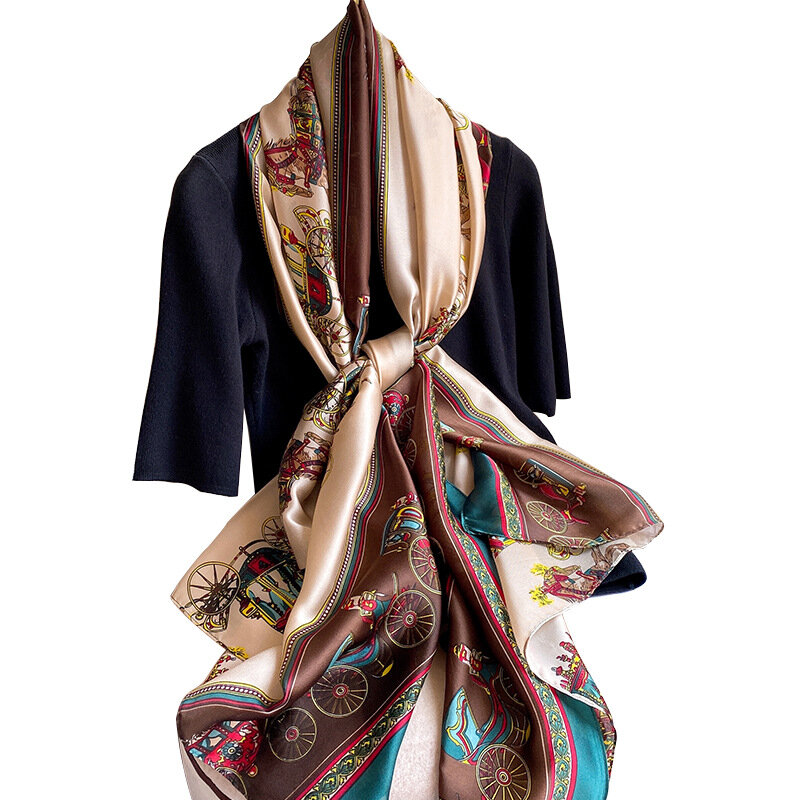 Bufanda de seda de 180x90cm para mujer, pañuelo largo envolvente, Hijab, silencioso, Sarong de playa, chal de moda, venta al por mayor, 2021