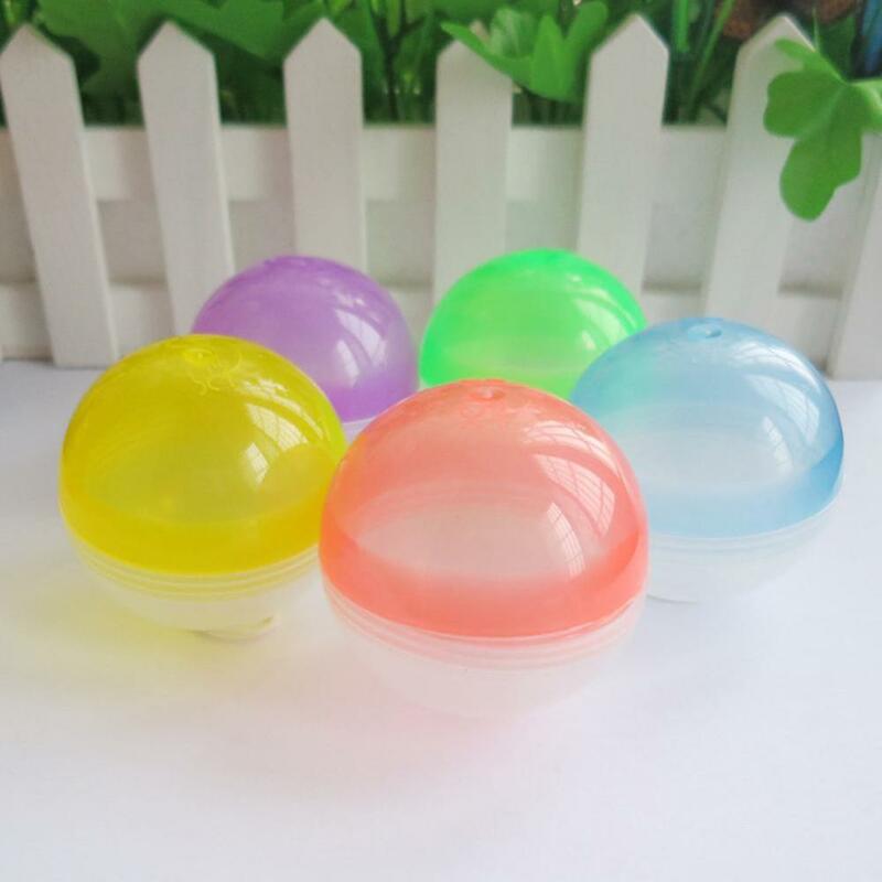 Coquille d'œuf torsadée transparente de 5CM de diamètre, de haute qualité, ronde, pour fête de mariage et loterie