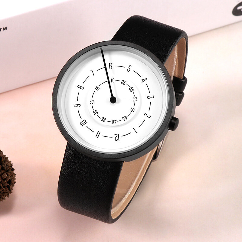 Padu marca casual masculino relógio de quartzo couro personalidade dial relógio reloj relojes masculino presentes para homem único relógio