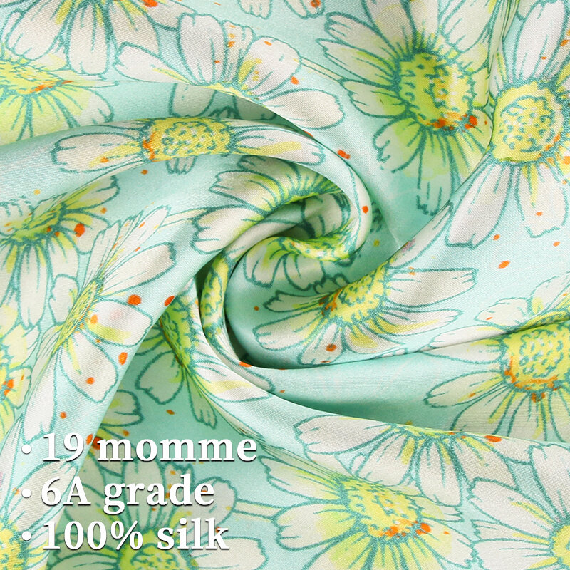 100% cobertura de almofada de seda amoreira com zíper escondido 22 momme quadrado capa de almofada 50x50cm mansphil daisy série flores
