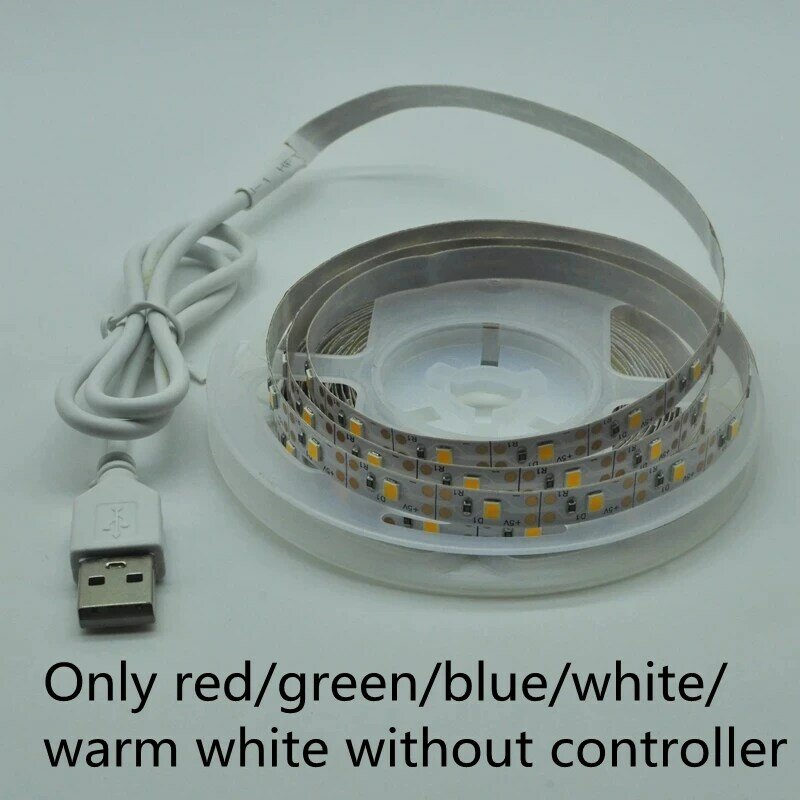 Fita de luz led colorida rgb 2835, diodo, usb, controle de 3 teclas, dc5v, 1m, 2m, 3m, 4m, 5m, iluminação de fundo de tv