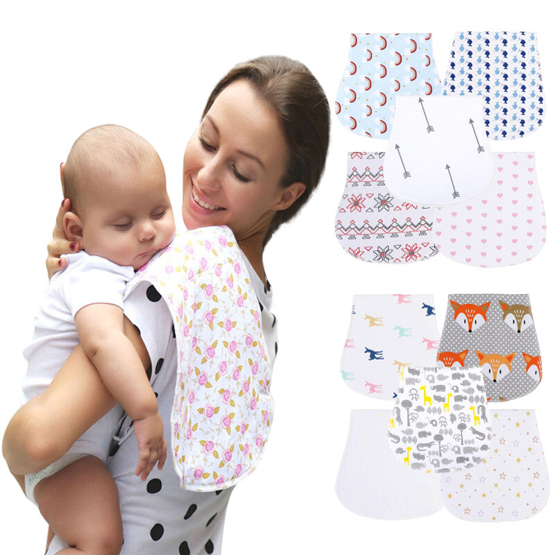 Baberos de algodón 100% de dos capas para bebé, paño suave para eructar, toalla para Saliva infantil, accesorios para recién nacidos