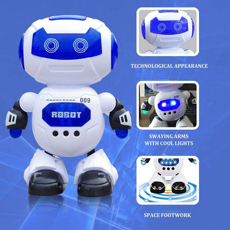 Mainan untuk Anak-anak Tarian dan Musik Robot Aksi Mainan Listrik Anak-anak Robot Dansa Hyun Berputar Musik Ringan