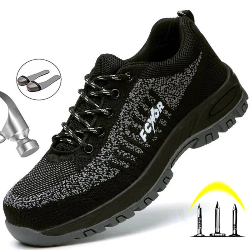 NewUnisex 안전화 작업화 강철 발가락 신발 통기성 안전화 야외 운동화 건설 보안화, 2021
