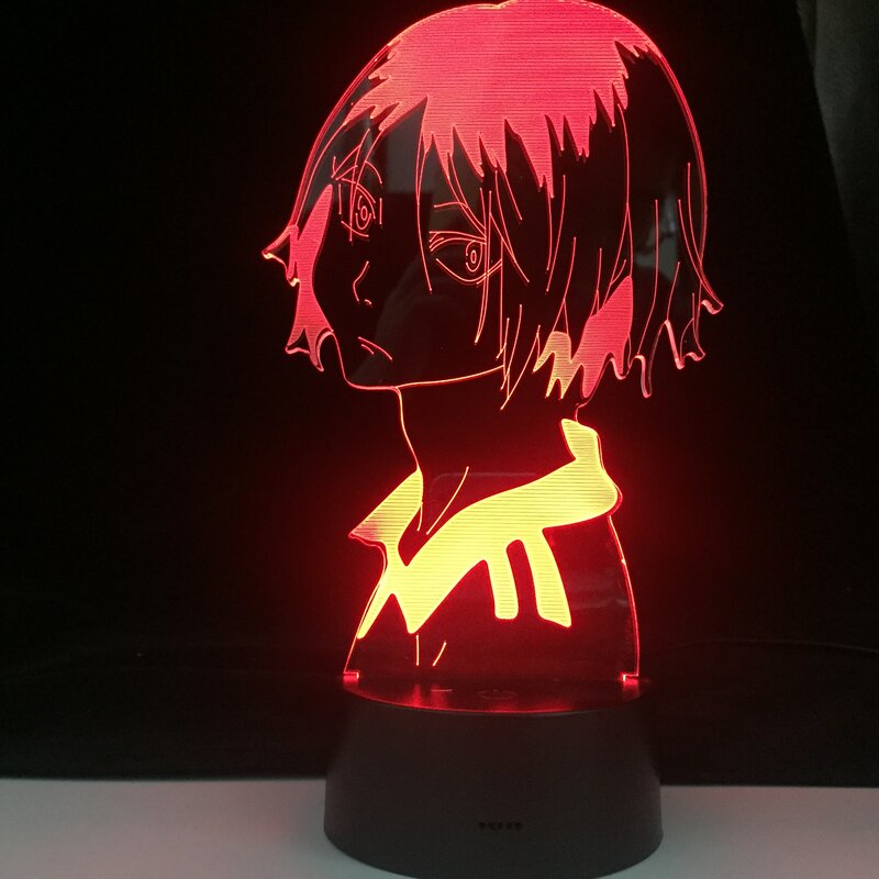 Lampada da tavolo a Base di telecomando ANIME giapponese a 7 colori HAIKYUU 3D LED a 7 colori con profilo Anime KENMA