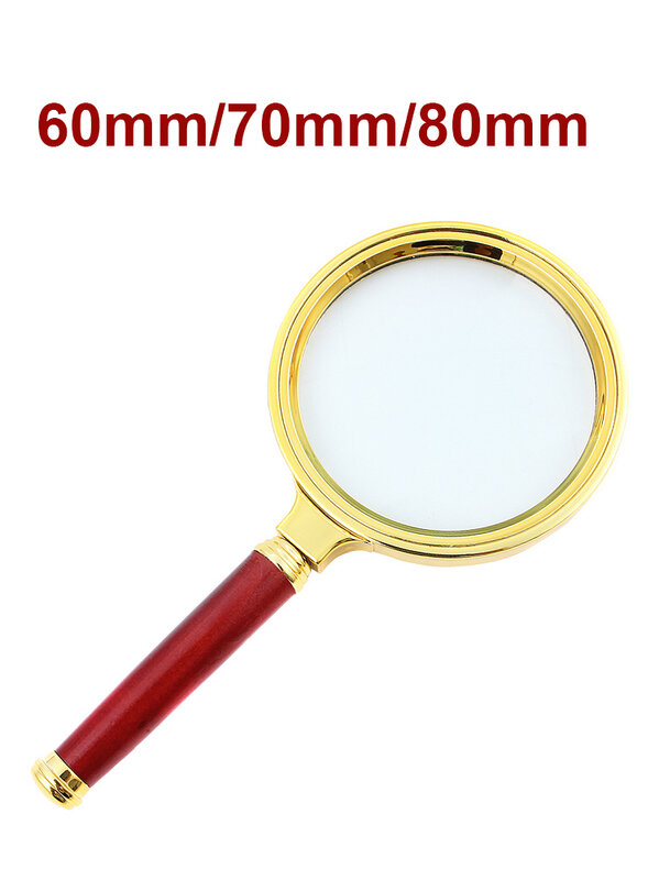 Handheld Jewelry Classic 10X Magnifier Magnifying Glass Loop Loupe Reading 80mm 70mm 60mm Handheld Magnifier for Reading Jewel