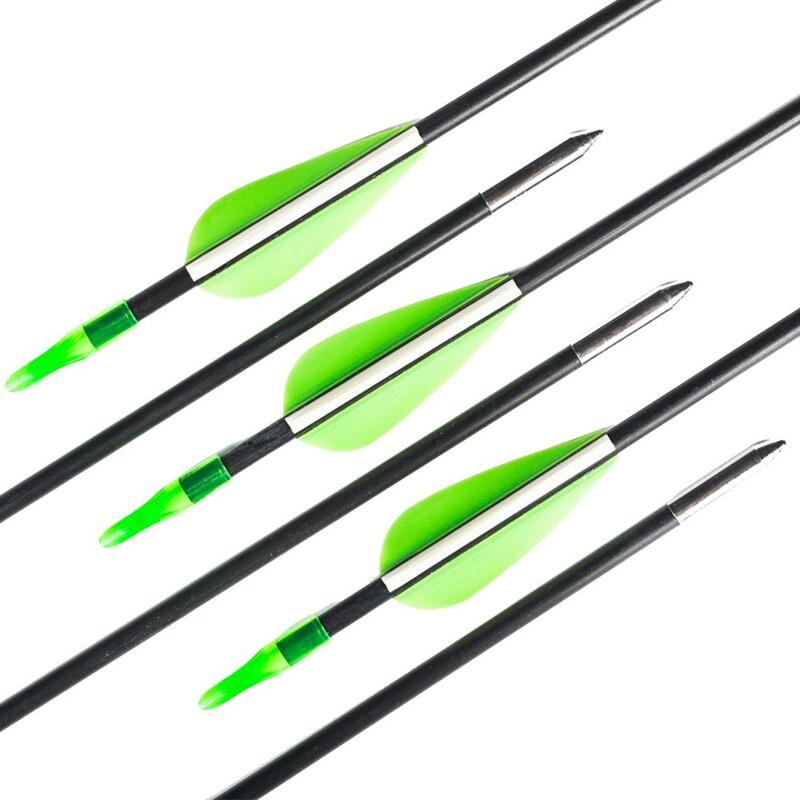 12pçs arco e flecha de fibra de vidro para arco composto flecha e arco recurvo caça e arco de alvo arco caça