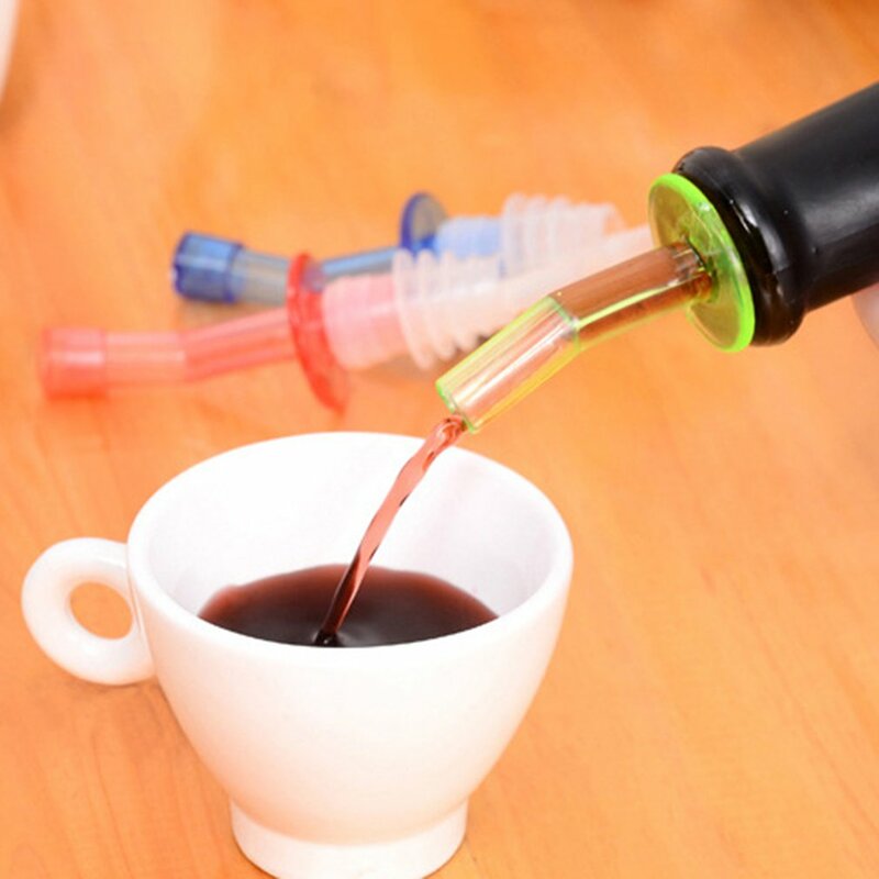 Portbale Plastic Liquor Pourer Flow Wine Bottle Pour Spout Stopper Dispenser Home Barware Wine Accessories