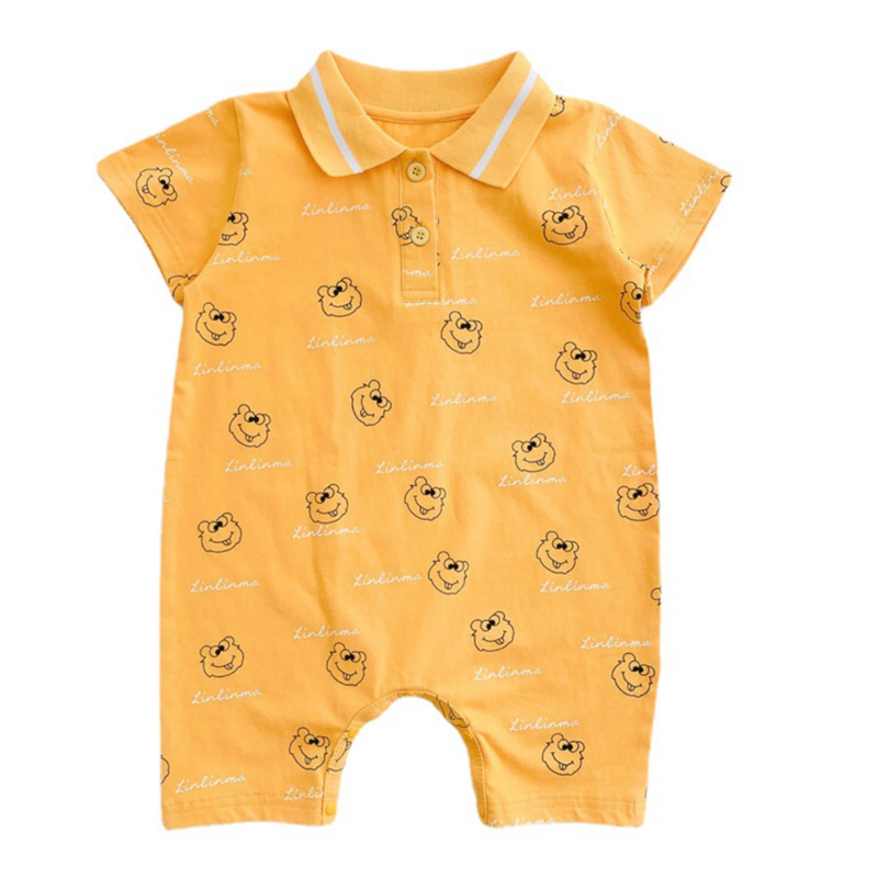 Kombinezon niemowlęcy odzież letnia noworodek odzież bawełniana niemowlę krótki rękaw pajacyki chłopięce wspinaczka Roupa znosić