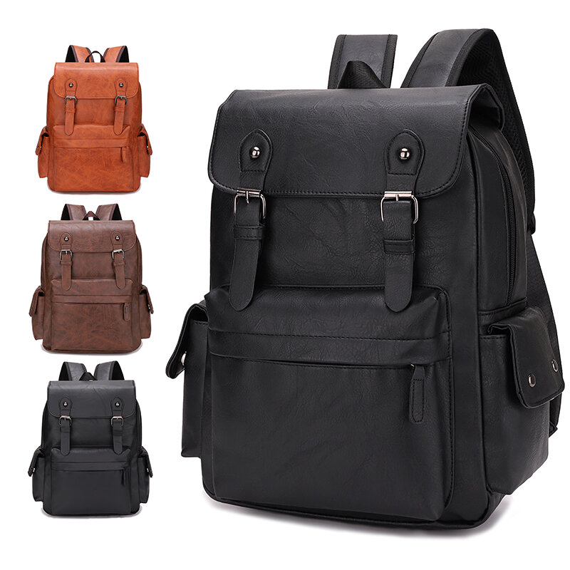 YILIAN Men's new computer business backpack leisure fashion soft leather large capacity sports fitness shoulder