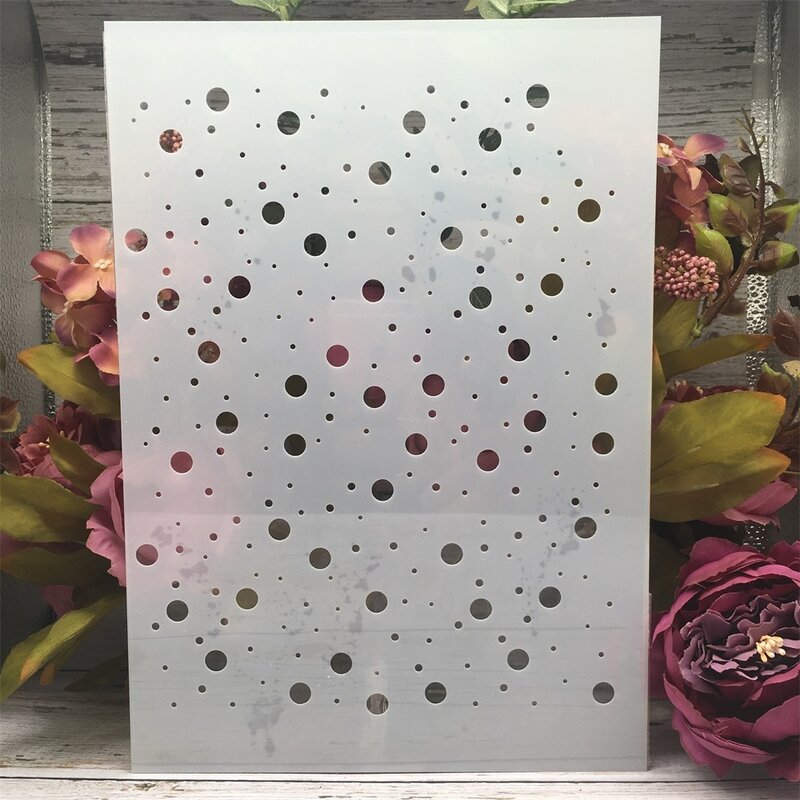 A4 29cm Polka Dot Round Point DIY Layering Stencils Wall Painting Scrapbook Coloring Embossing Album Decorative Template