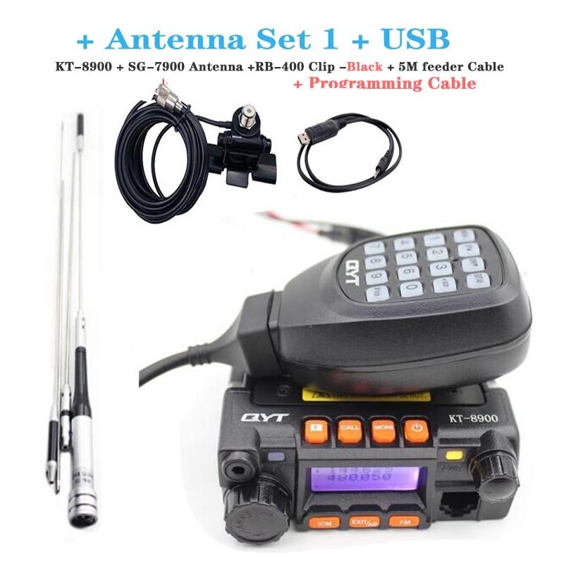 2022.QYT KT-8900 Mini Mobile Radio Dual band 136-174MHz 400-480MHz 25W Transceiver KT8900 Auto walkie Talkie