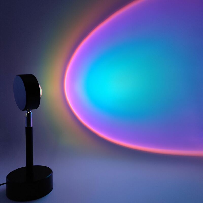 일몰 프로젝션 야간 조명 갤럭시 프로젝터 분위기와 같은 라이브 방송 배경 침실 용 레인보우 램프 장식