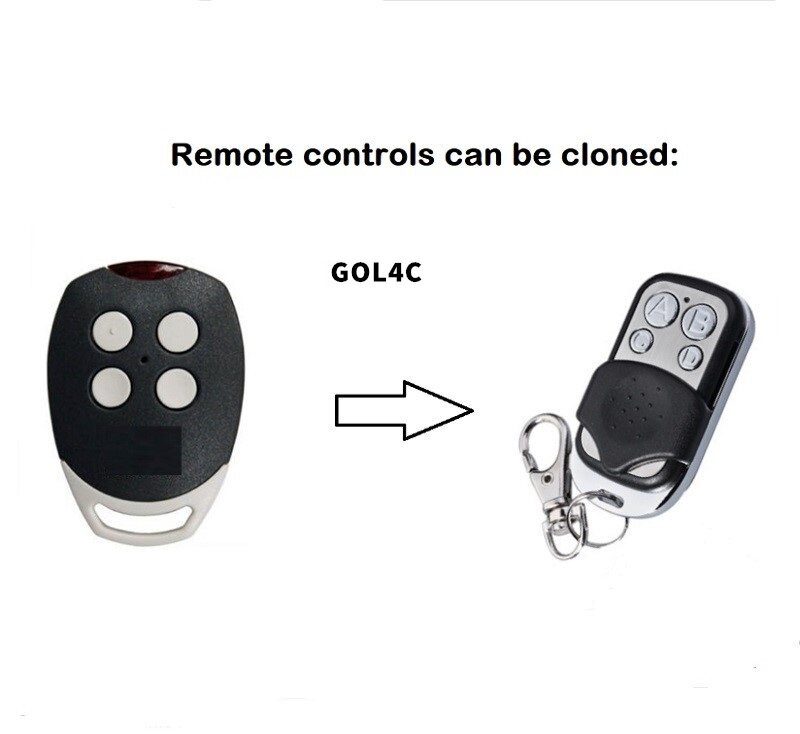 for  GOL4C garage door opener clone remote control fixed code 433MHz transmitter garage command