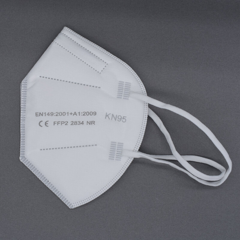 Masques blancs anti-grippe, 1 à 100 pièces, filtres fpp2, protection ffp2, kn95, PM2.5, anti-poussière