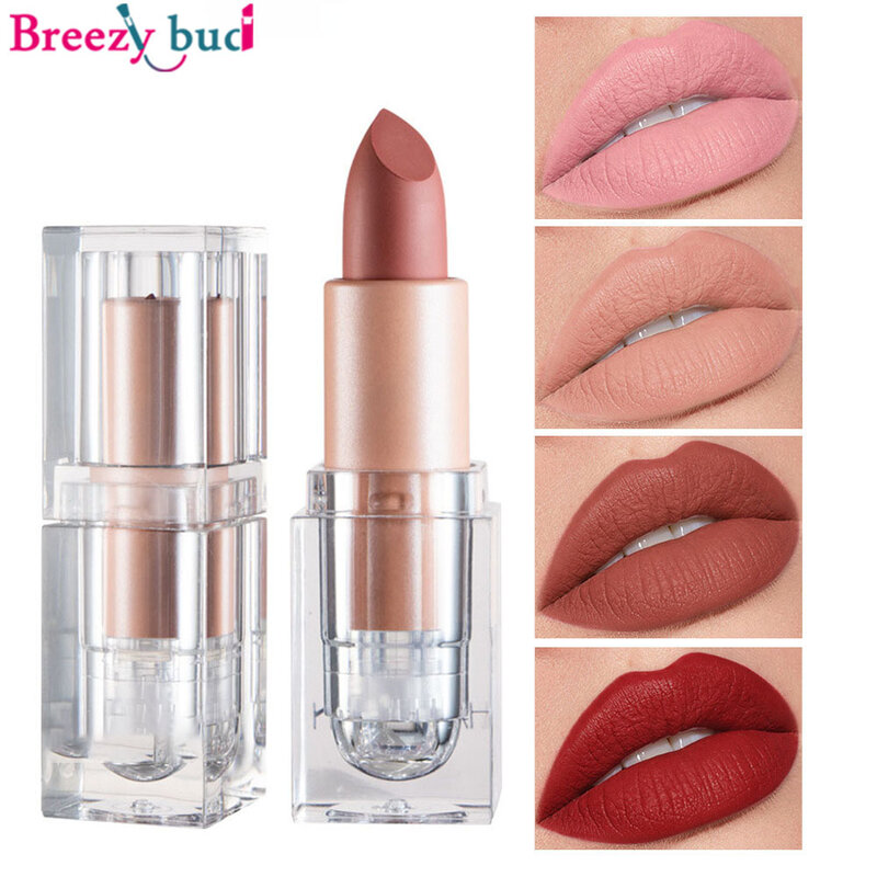 1Pcs Matte Lipstick Long Lasting Lip Gloss Sexy Red Long Lasting Lip Lint Waterproof Fashion Lipstick Beauty Tool