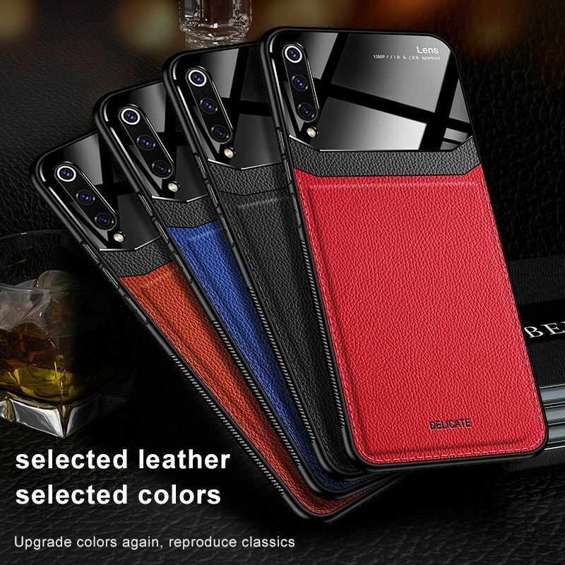 Hot For Xiaomi Mi 8 9 Pro Case Cover For Mi 8 Lite Cover For Mi 9se Max 2 3 CC9 Pro Acrylic Glass Anti-fall Pu Leather Case