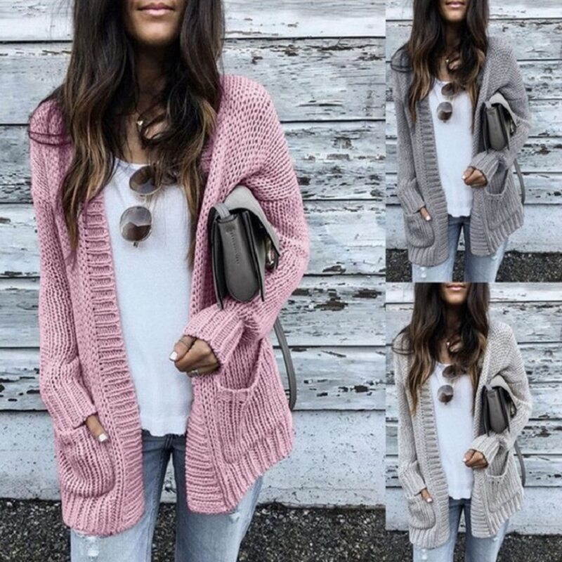 Autumn New Fashion Women Long Sleeve Loose Knitting Cardigan Women Sweater Knitted Pull Femme Sueter Mujer Invierno 2019