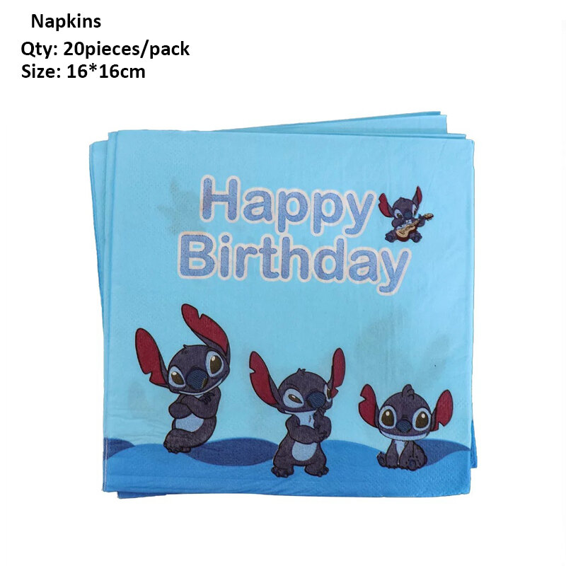 Lilo & Stitch Tema Festa di compleanno Decor Kit di forniture per la tavola  usa e getta con piastra di carta Knif Forchetta Tovagliolo Tovaglia Banner  Set